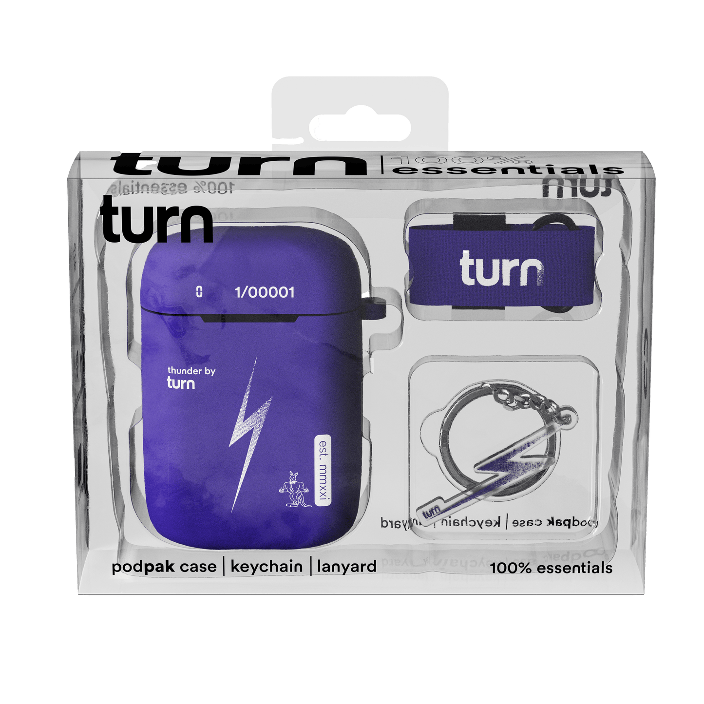 100% essentials kit // "thunder" podpak silicone case