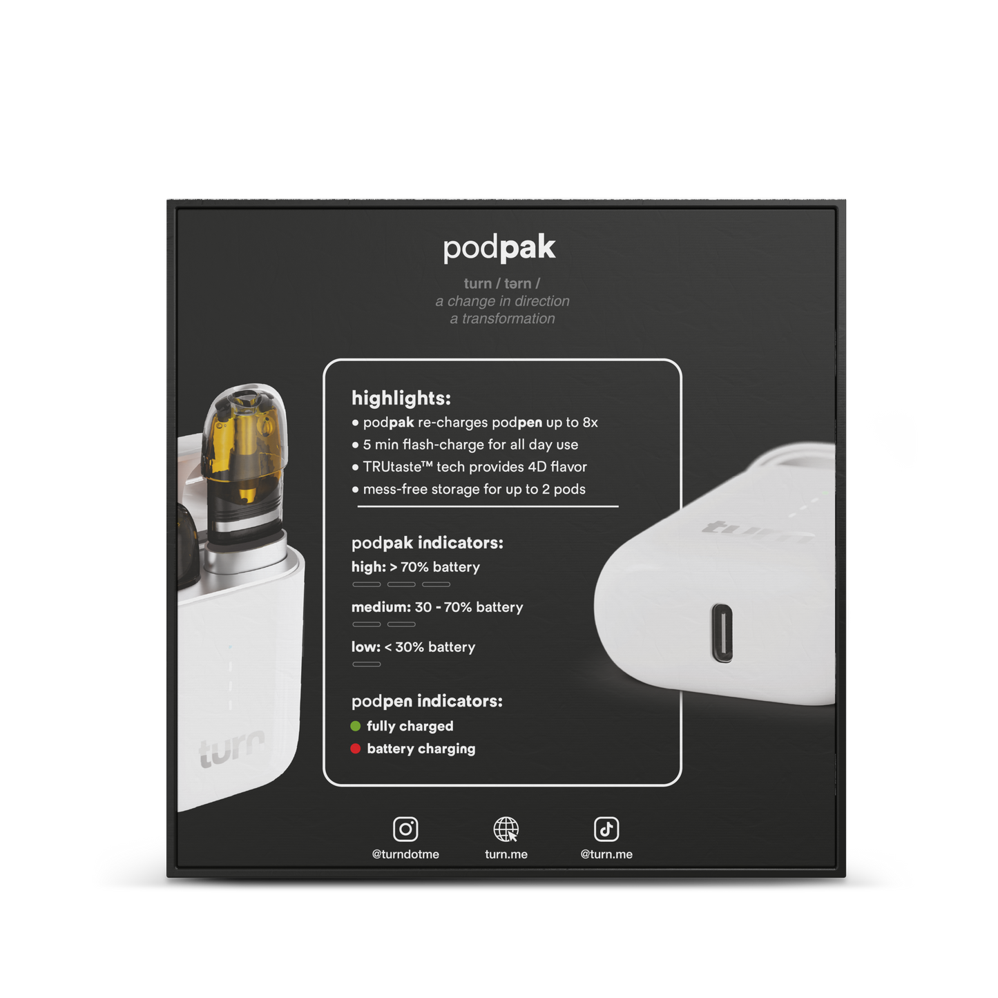 turn podpak // white