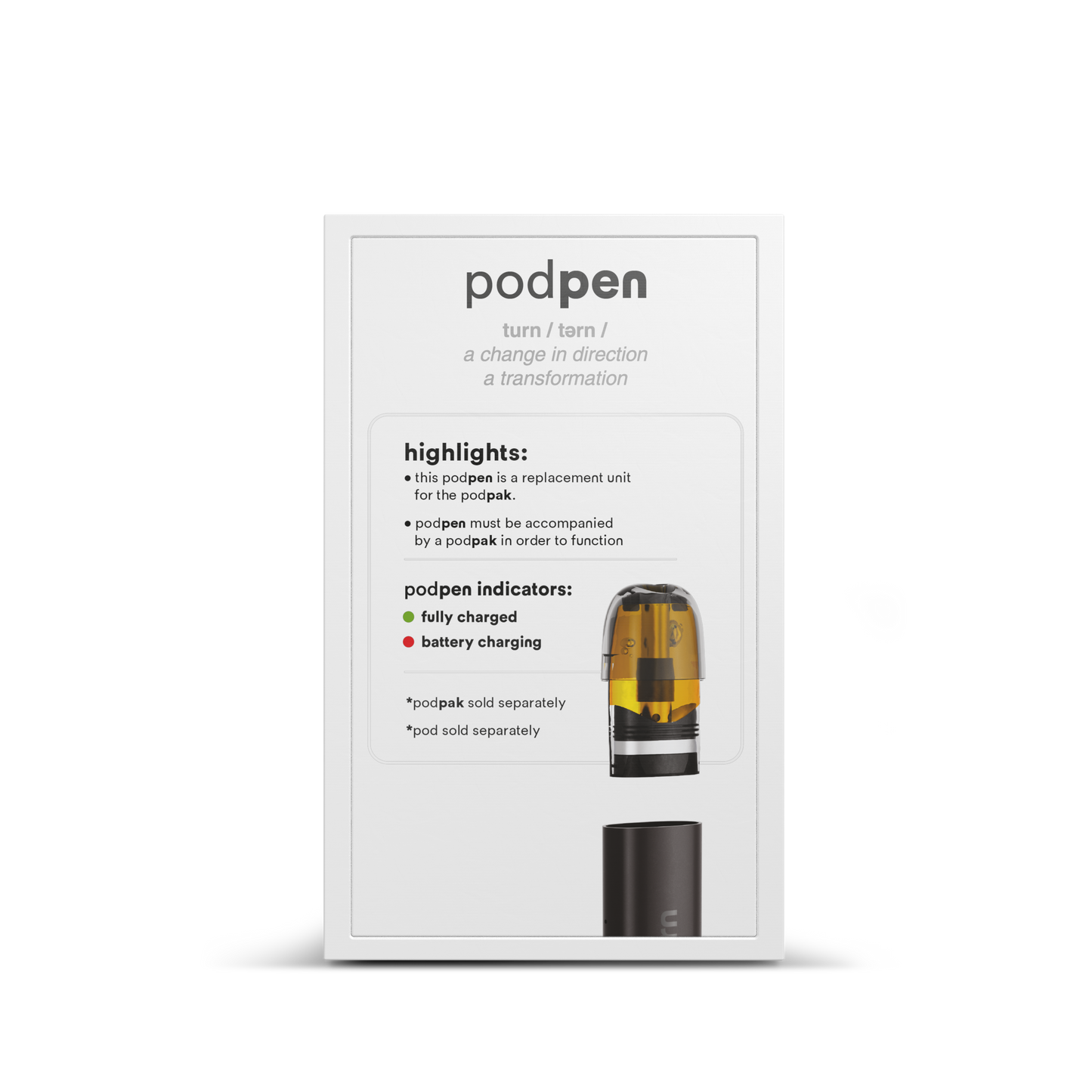 replacement podpen // battery // black